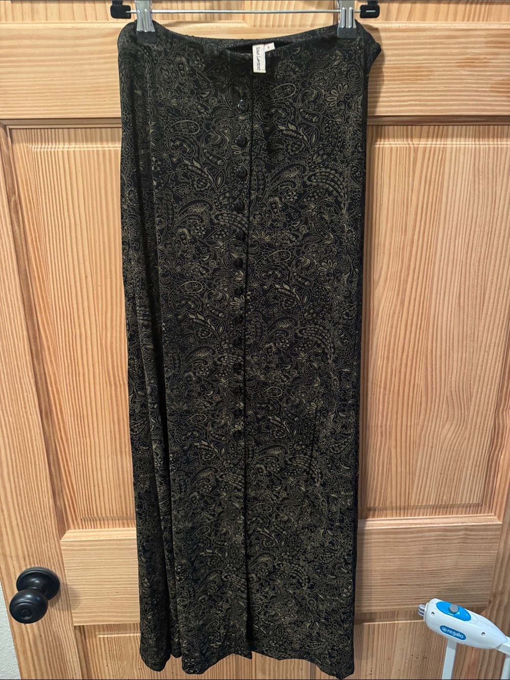 Susan Lawrence Black Paisley Maxi Skirt